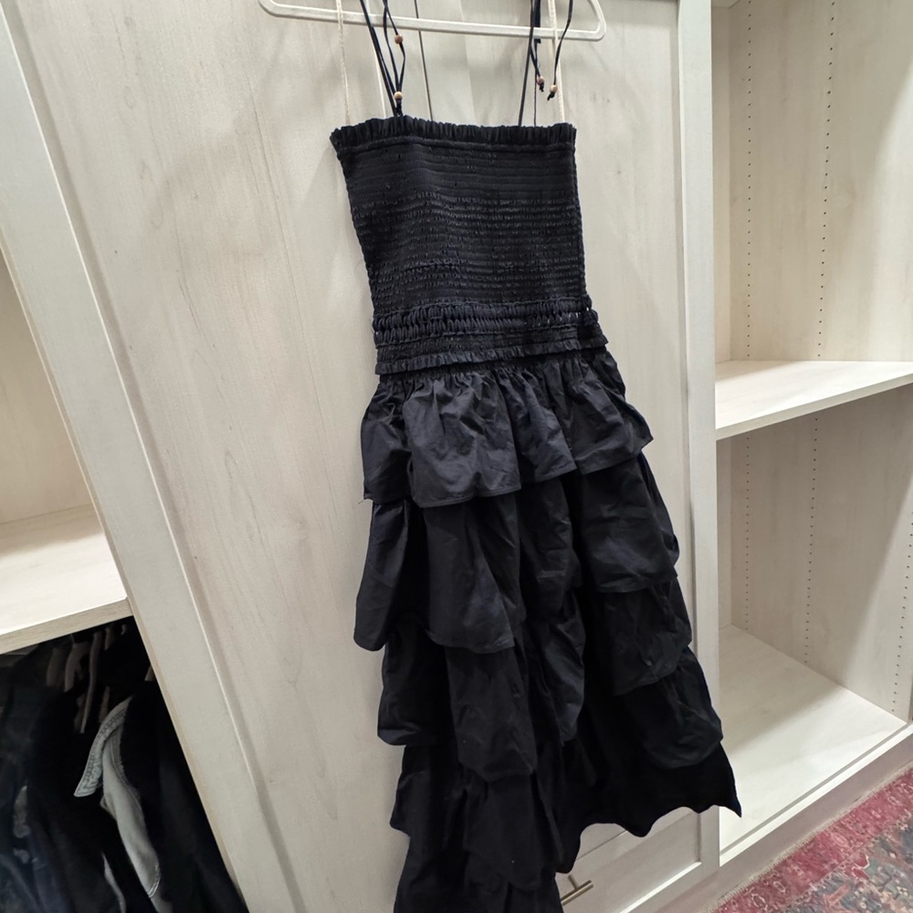 Free People Sun Dancing Midi Dress in Black small NWT - Picture 4 of 8